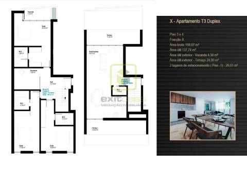 Apartamento T3 Duplex em Aveiro