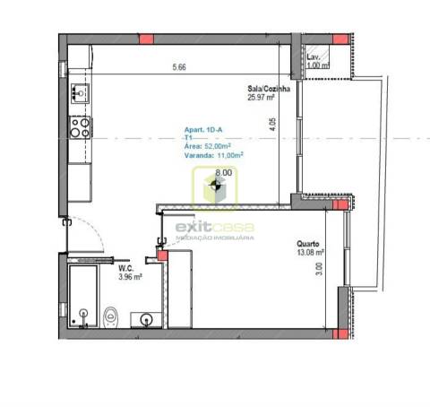 Apartamento T1 na Praia da Vagueira