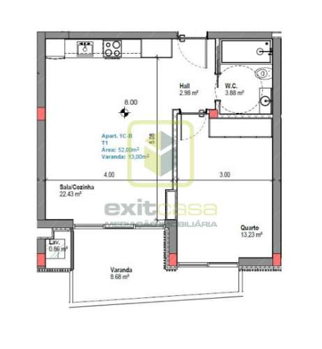 Apartamento T1 na Praia da Vagueira