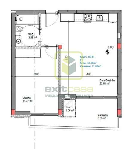 Apartamento T1 na Praia da Vagueira