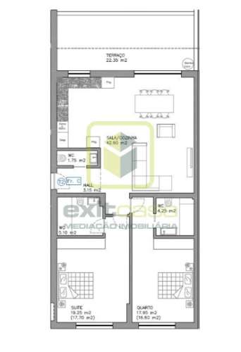 Apartamento T2 com Terraço em Aveiro