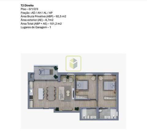 Apartamento T2 em Construção em Oliveira do Bairro