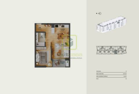 Apartamento T1 em Construção em Aveiro