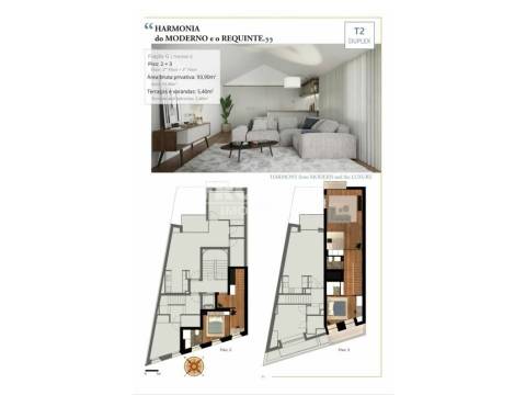 Apartamento T2 Duplex no Bairro de Cedofeita