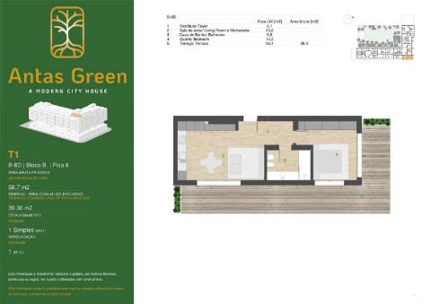 Penthouse T1 nas Antas, Porto