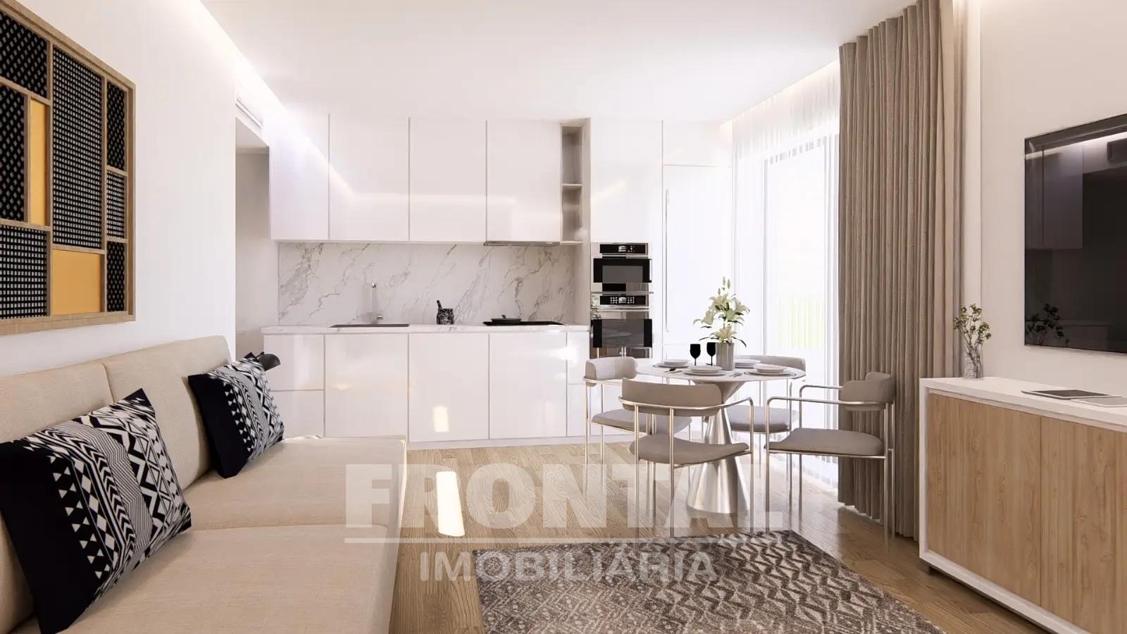 Apartamento T1 com Varanda | Condomínio Privado com Conceito Contemporâneo