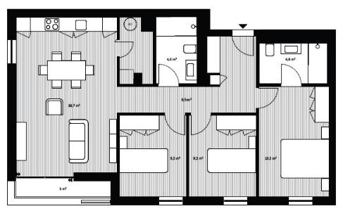 Apartamento T3 com Varanda e Garagem no Ouro Valley