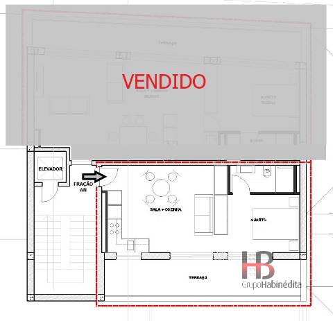 Apartamento T1 com terraço em Matosinhos. NOVA CONSTRUÇÃO.
