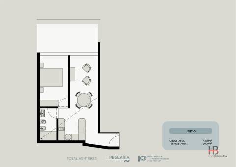 Apartamento T1 com Terraço no Cais de Gaia - Marginal do Rio Douro