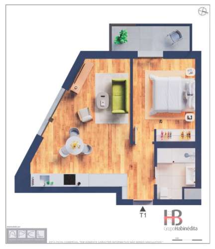 T1 com Varanda | Em Construção | Paranhos - Polo Universitário