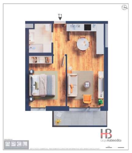 T1 com Varanda | Em Construção | Paranhos - Polo Universitário