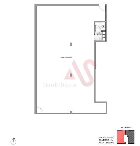 Loja em construção com 148 m2 no centro de Lousada