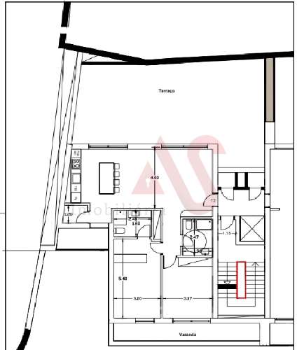 Apartamento T2 no Centro de Paços de Ferreira