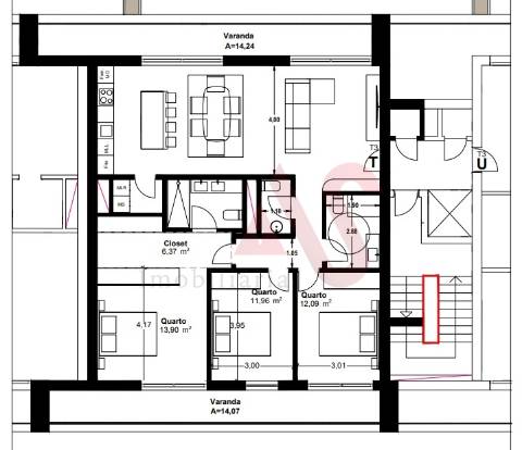 Apartamento T3 no Centro de Paços de Ferreira