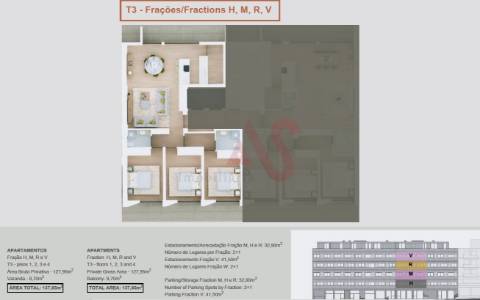 Apartamento T3 em construção no empreendimento Vila Mauri em Felgueiras