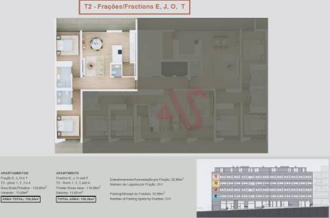 Apartamento T2 em construção no empreendimento Vila Mauri em Felgueiras