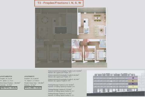 Apartamento T3 em construção no empreendimento Vila Mauri em Felgueiras