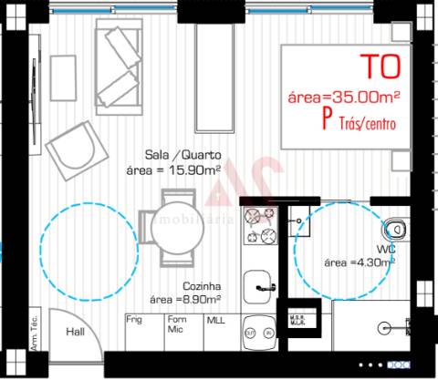 Apartamento T0 no Centro de Lousada