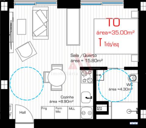 Apartamento T0 no Centro de Lousada