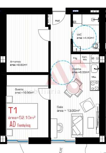 Apartamento T1+1 no Centro de Lousada