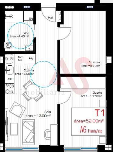 Apartamento T1+1 no Centro de Lousada