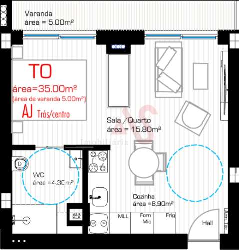 Apartamento T0 no Centro de Lousada