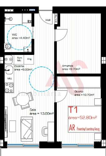 Apartamento T1+1 no Centro de Lousada