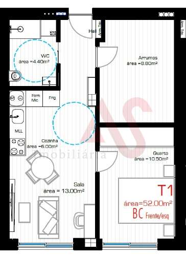 Apartamento T1+1 no Centro de Lousada