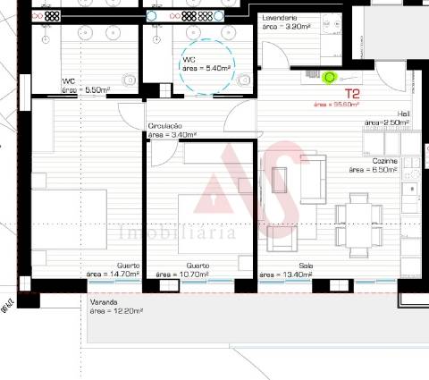 Apartamento T2 no Empreendimento EDIFÍCIO TNPRAÇA em Lousada