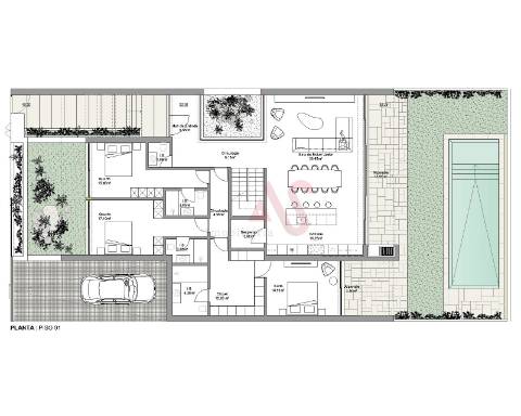 Moradia T3 em Banda no Empreendimento – Villa 48 em Palmeira, Braga com piscina