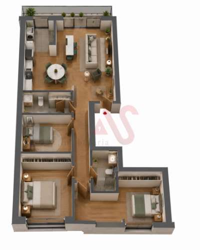 Apartamento T2+ 1 em construção no Edifício Louzada no Centro da Vila de Lousada