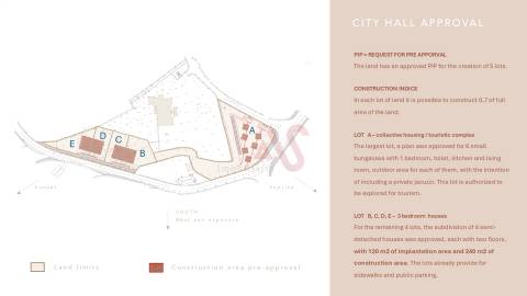 Terreno com 4862 m2 e PIP Aprovado 4 Moradias e 1 Complexo Turistico 6 bungalows em Louredo, Paredes