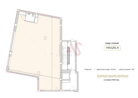 Loja nova com 159,05 m2 no centro de Lousada