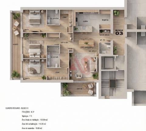 Apartamento T3 novo em Infias, Vizela