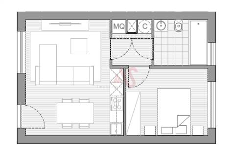 Apartamento T1 NOVO com TERRAÇO, 1 quarto, roupeiro embutido, Infias, Vizela
