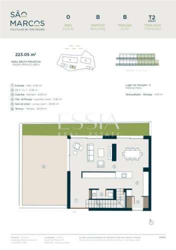 Apartamento T2 Duplex com Terraço com 65.55 m2 vistas Rio Douro