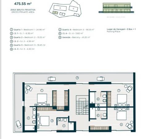 Apartamento T4 Duplex com Terraço 147m2 vistas Rio Douro
