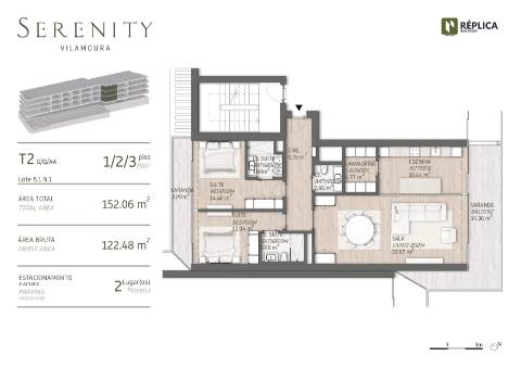 Apartamento T2 Vistas Mar com 2 Varandas (14.30m2 + 9.09m2) em Vilamoura