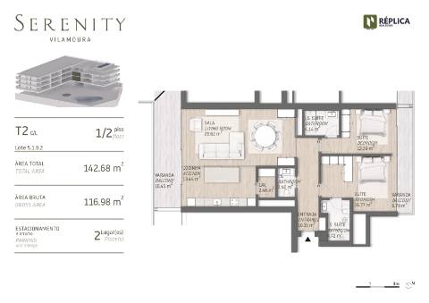 Apartamento T2 Vistas Mar com 2 Varandas (16.45m2 e 8.70m2) em Vilamoura