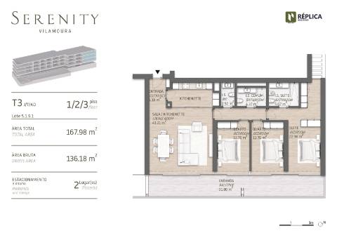 Apartamento T3 Vistas Mar com Varanda de 31.80m2 em Vilamoura