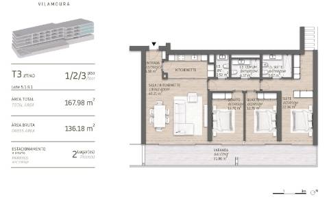 Apartamento T3 Vistas Mar com Varanda de 31.80m2 em Vilamoura
