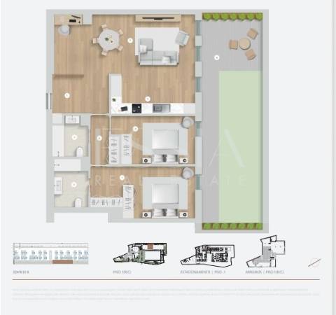 Apartamento T2 com Terraço 50m2 na Baixa Portuense