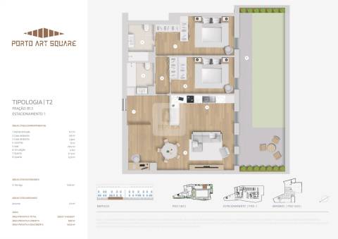 Apartamento T2 com Terraço 50m2 na Baixa Portuense