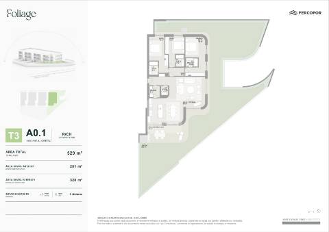 Apartamento T3 com Jardim Privativo de 328 m2 no Empreendimento Foliage &#124; Foz do Douro