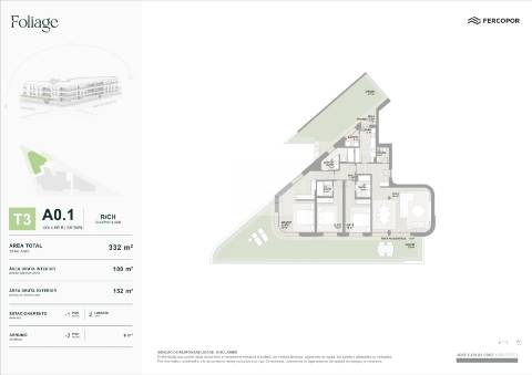 Apartamento T3 com Jardim Privativo de 152 m2 no Empreendimento Foliage &#124; Foz do Douro