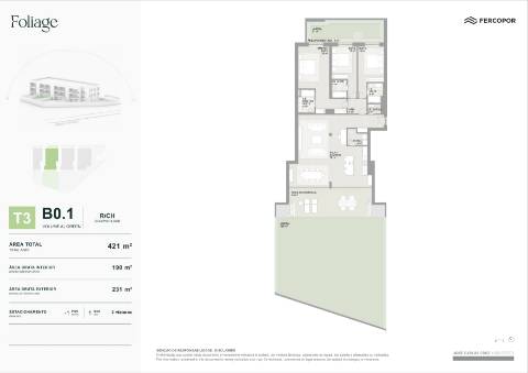 Apartamento T3 com Jardim Privativo de 231 m2 no Empreendimento Foliage &#124; Foz do Douro