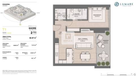 Apartamento T1 em Vilamoura com Varanda de 14m²