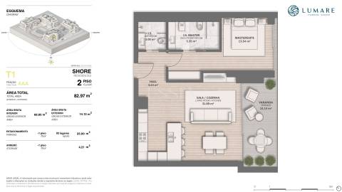 Apartamento T1 em Vilamoura com Varanda de 14m²