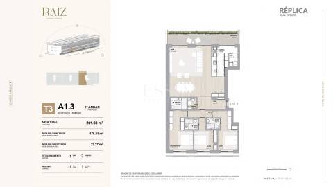 Apartamento T3 com Varanda no RAIZ na Avenida da Boavista