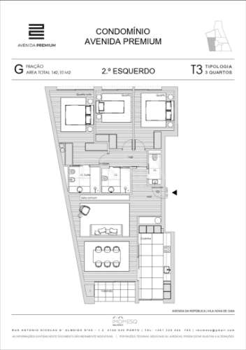 Apartamento T3 com Varanda no Empreendimento Avenida Premium - Vila Nova de Gaia